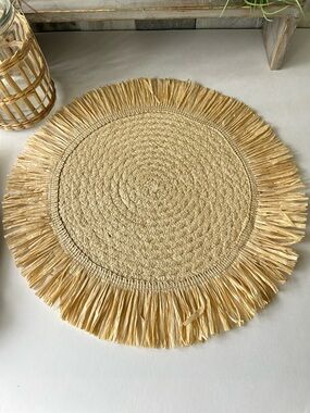 🌴 Threshold Fun Natural Woven Fringe Placemat | Target | Set of 4